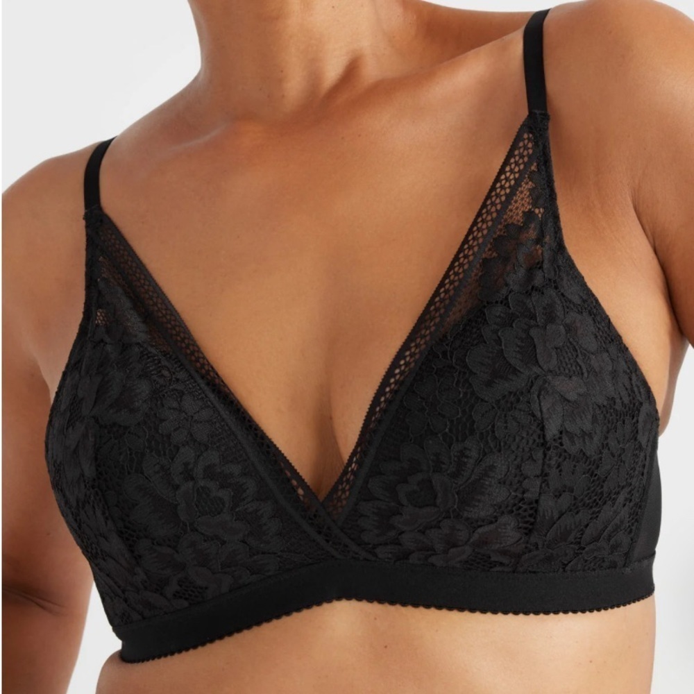 KNIX Sz XL Lace Deep V Padded  No Underwire Bralette Bra NEW WITH TAGS